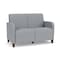 Lesro Siena Lounge Reception 2 Seat Tandem Seating No Center Arm, Walnut, RS Fog Upholstery SN2101 - alternate 1